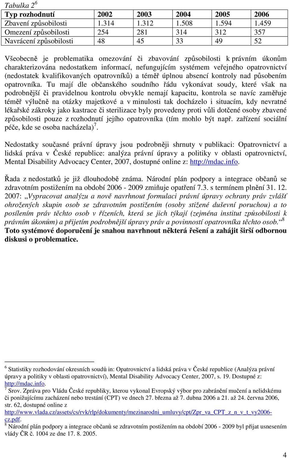 informací, nefungujícím systémem veřejného opatrovnictví (nedostatek kvalifikovaných opatrovníků) a téměř úplnou absencí kontroly nad působením opatrovníka.