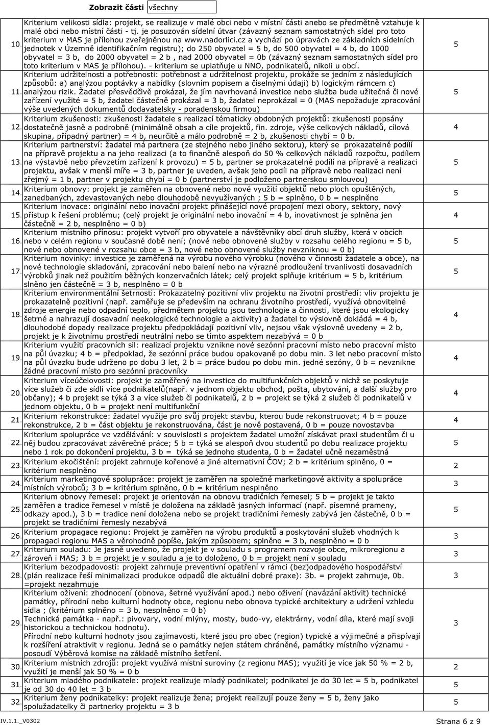 cz a vychází po úpravách ze základních sídelních jednotek v Územně identifikačním registru); do 20 obyvatel = b, do 00 obyvatel = b, do 1000 obyvatel = b, do 2000 obyvatel = 2 b, nad 2000 obyvatel =