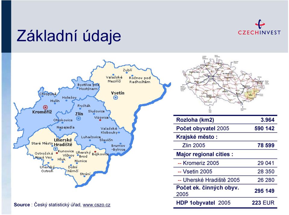 regional cities : -- Kromeriz 2005 -- Vsetin 2005 -- Uherské Hradiště 2005