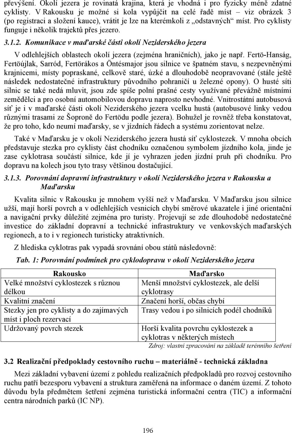 Pro cyklisty funguje i několik trajektů přes jezero. 3.1.2. Komunikace v maďarské části okolí Neziderského jezera V odlehlejších oblastech okolí jezera (zejména hraničních), jako je např.