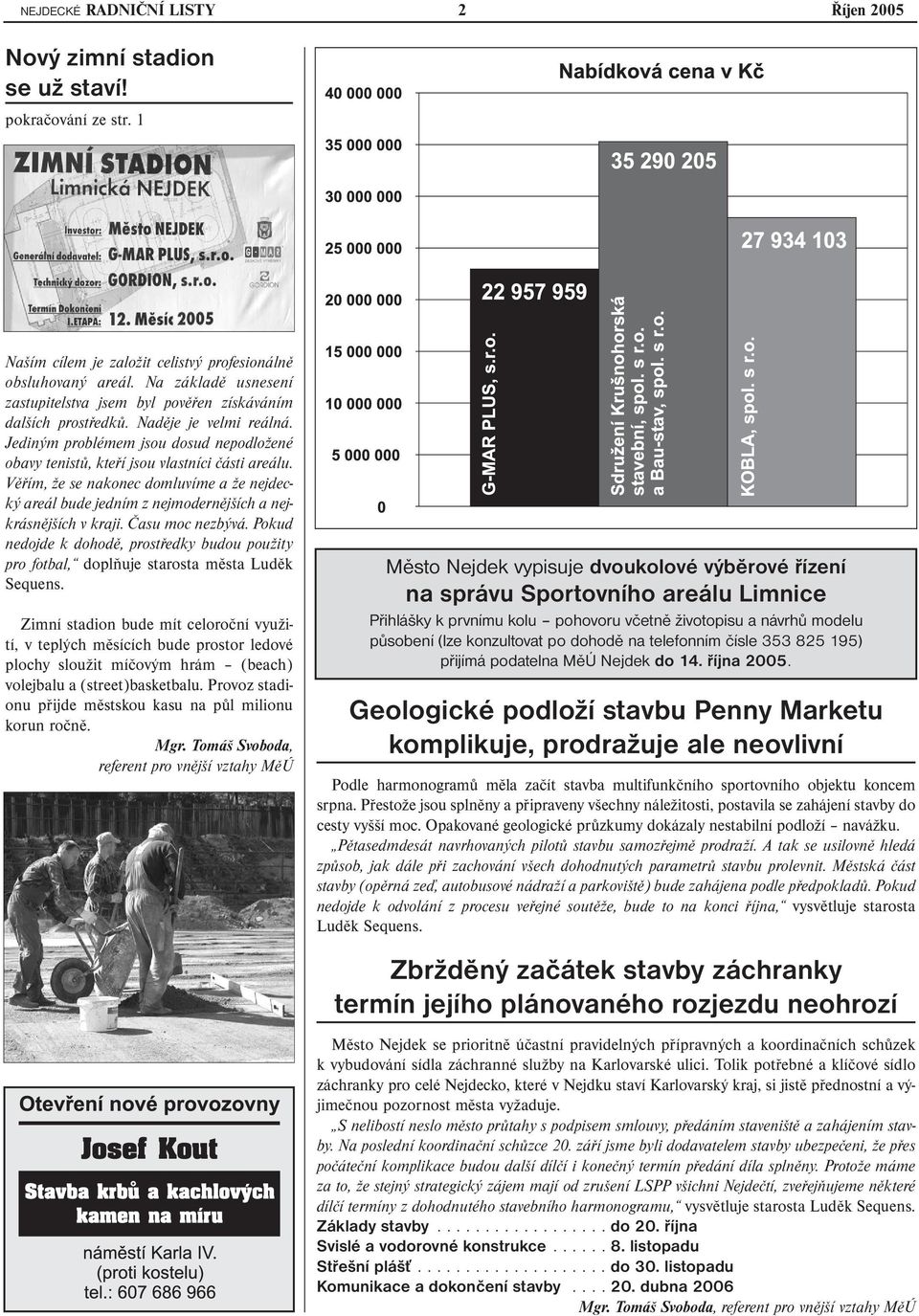 Věřím, že se nakonec domluvíme a že nejdecký areál bude jedním z nejmodernějších a nejkrásnějších v kraji. Času moc nezbývá.