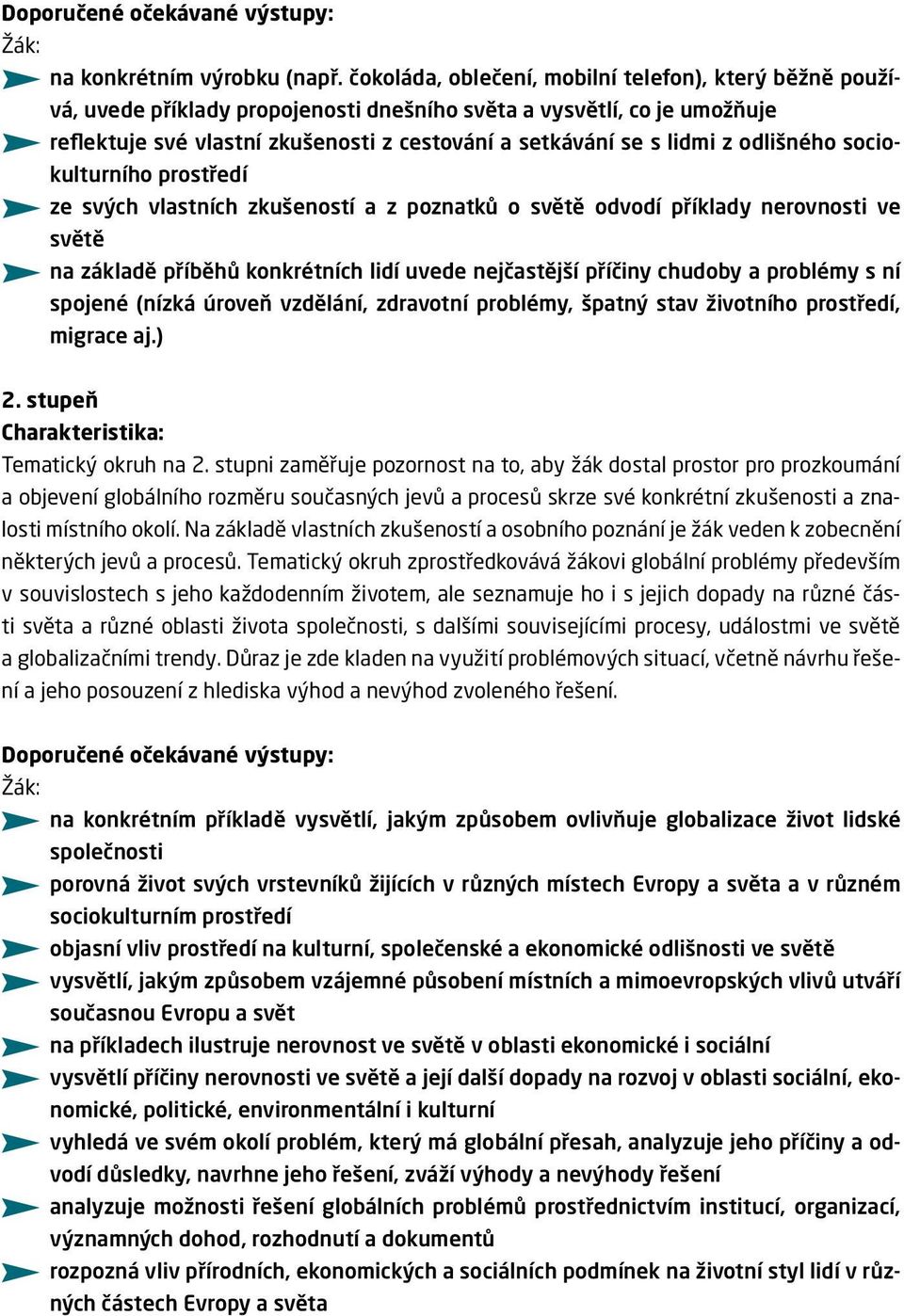 odlišného sociokulturního prostředí ze svých vlastních zkušeností a z poznatků o světě odvodí příklady nerovnosti ve světě na základě příběhů konkrétních lidí uvede nejčastější příčiny chudoby a