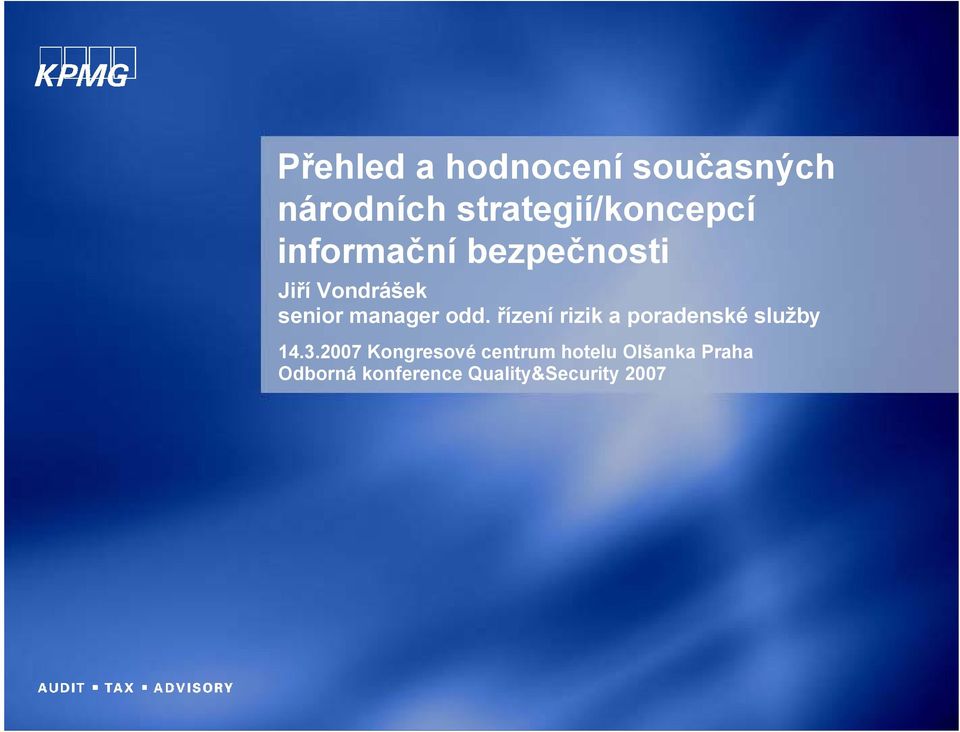 řízení rizik a poradenské služby 14.3.