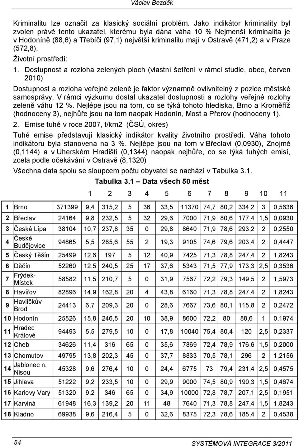 Praze (572,8). Ţivotní prostředí: 1.