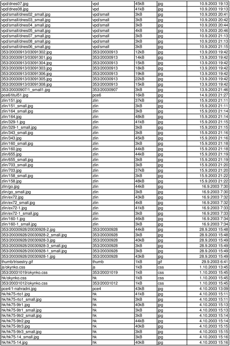 jpg vpd/small 3kB jpg 10.9.2003 21:13 vpd/small/dnes06_small.jpg vpd/small 3kB jpg 10.9.2003 21:15 353/20030913/03091302.jpg 353/20030913 12kB jpg 13.9.2003 19:42 353/20030913/03091301.