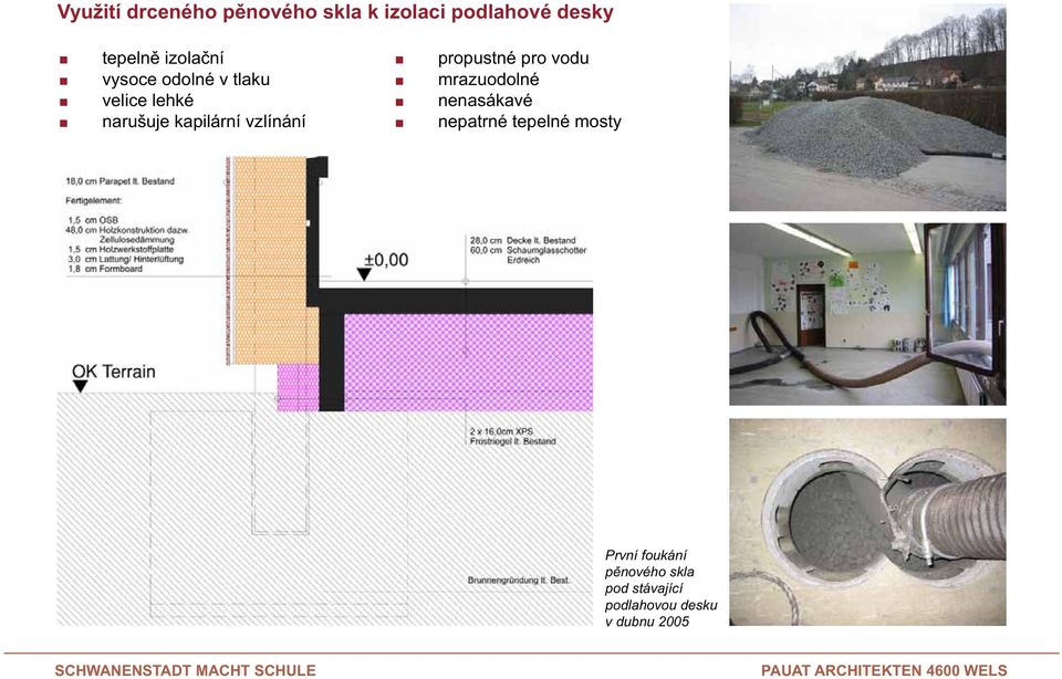 vzlínání propustné pro vodu mrazuodolné nenasákavé nepatrné tepelné