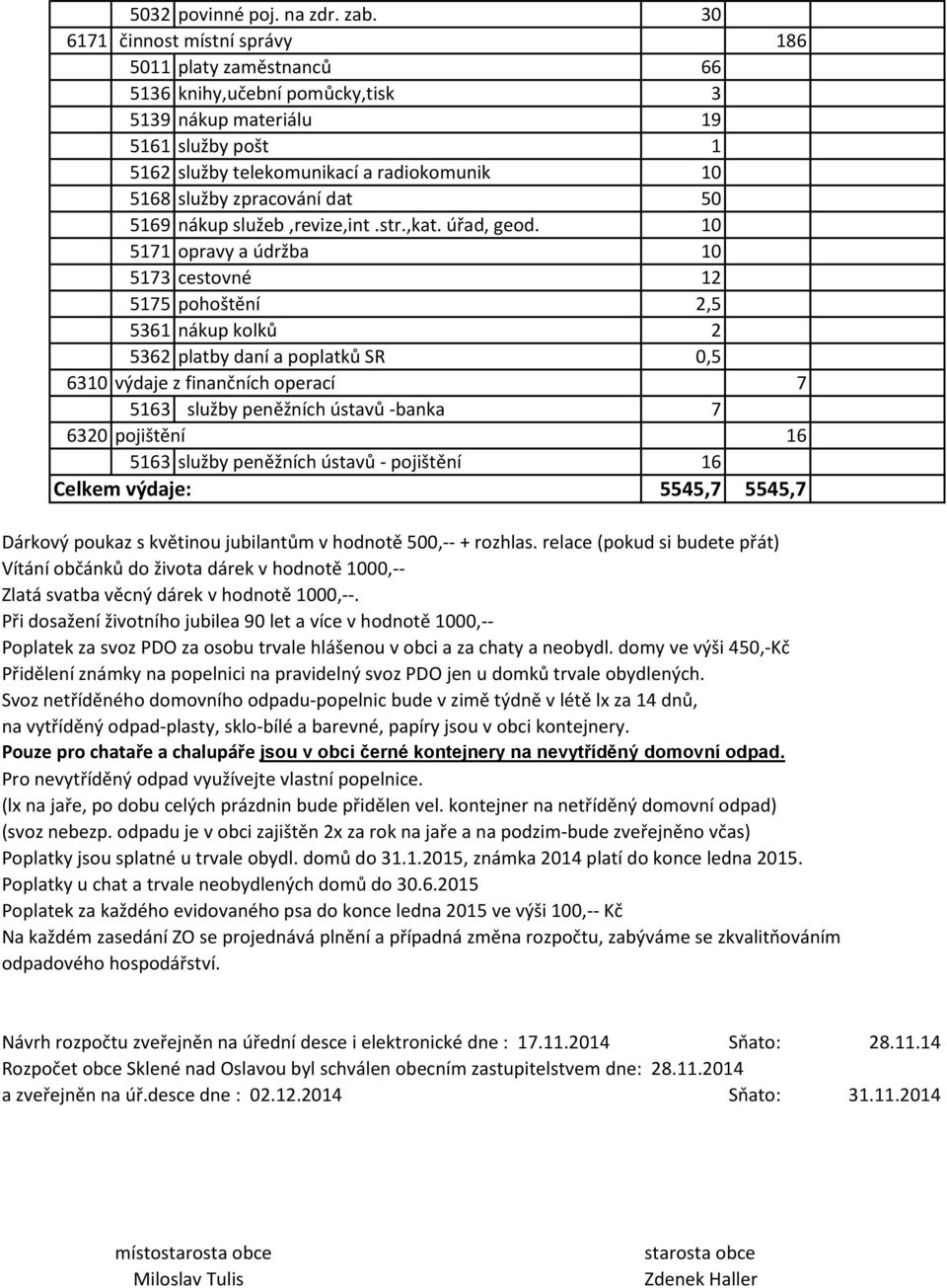 zpracování dat 50 5169 nákup služeb,revize,int.str.,kat. úřad, geod.