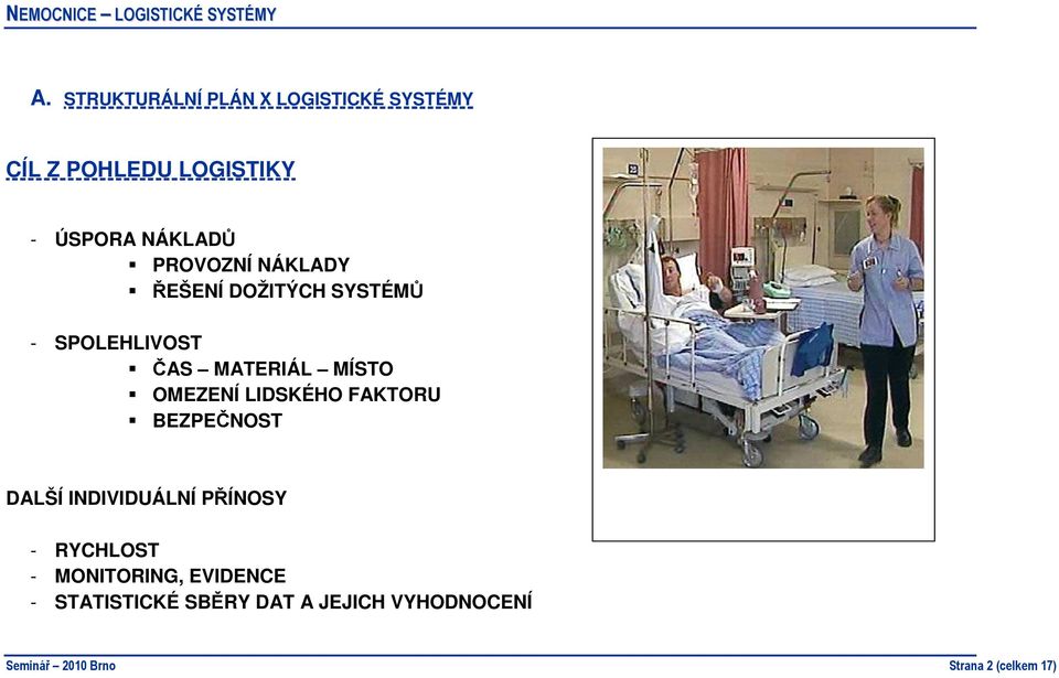 LIDSKÉHO FAKTORU BEZPEČNOST DALŠÍ INDIVIDUÁLNÍ PŘÍNOSY - RYCHLOST - MONITORING,