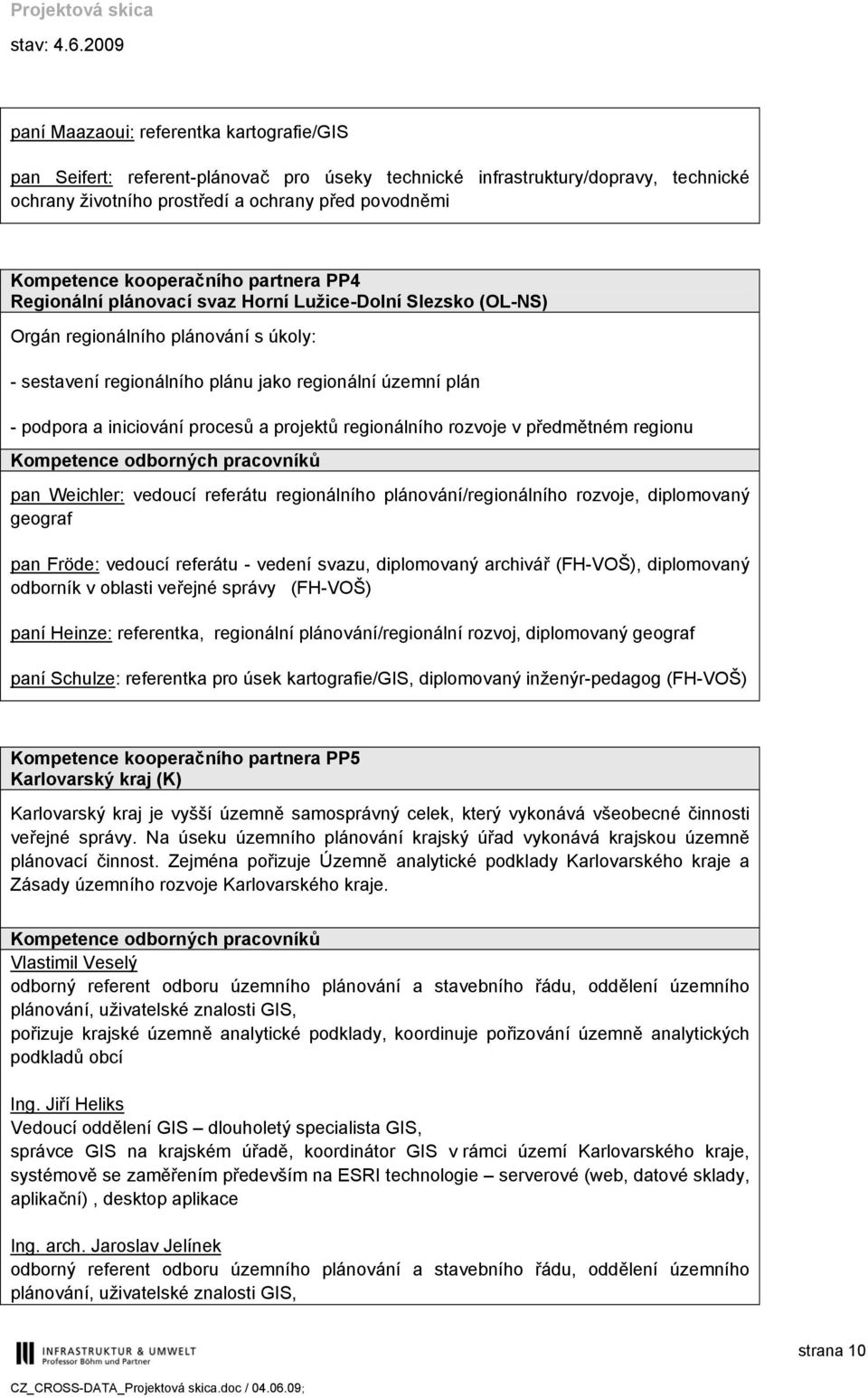 iniciování procesů a projektů regionálního rozvoje v předmětném regionu pan Weichler: vedoucí referátu regionálního plánování/regionálního rozvoje, diplomovaný geograf pan Fröde: vedoucí referátu -