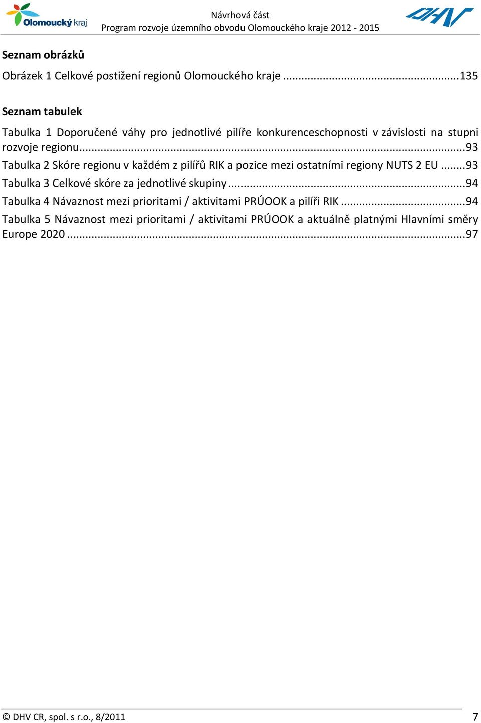 .. 93 Tabulka 2 Skóre regionu v každém z pilířů RIK a pozice mezi ostatními regiony NUTS 2 EU.