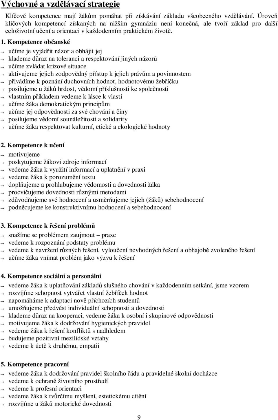 Kompetence obanské uíme je vyjádit názor a obhájit jej klademe draz na toleranci a respektování jiných názor uíme zvládat krizové situace aktivujeme jejich zodpovdný pístup k jejich právm a