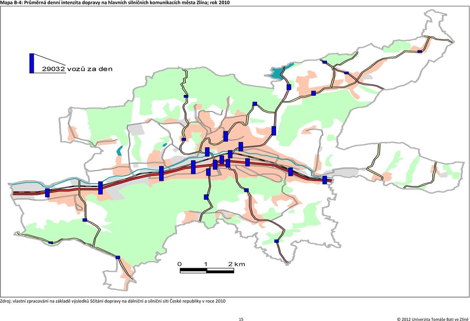 2010 Zdroj: vlastní zpracování na základě výsledků Sčítání dopravy na