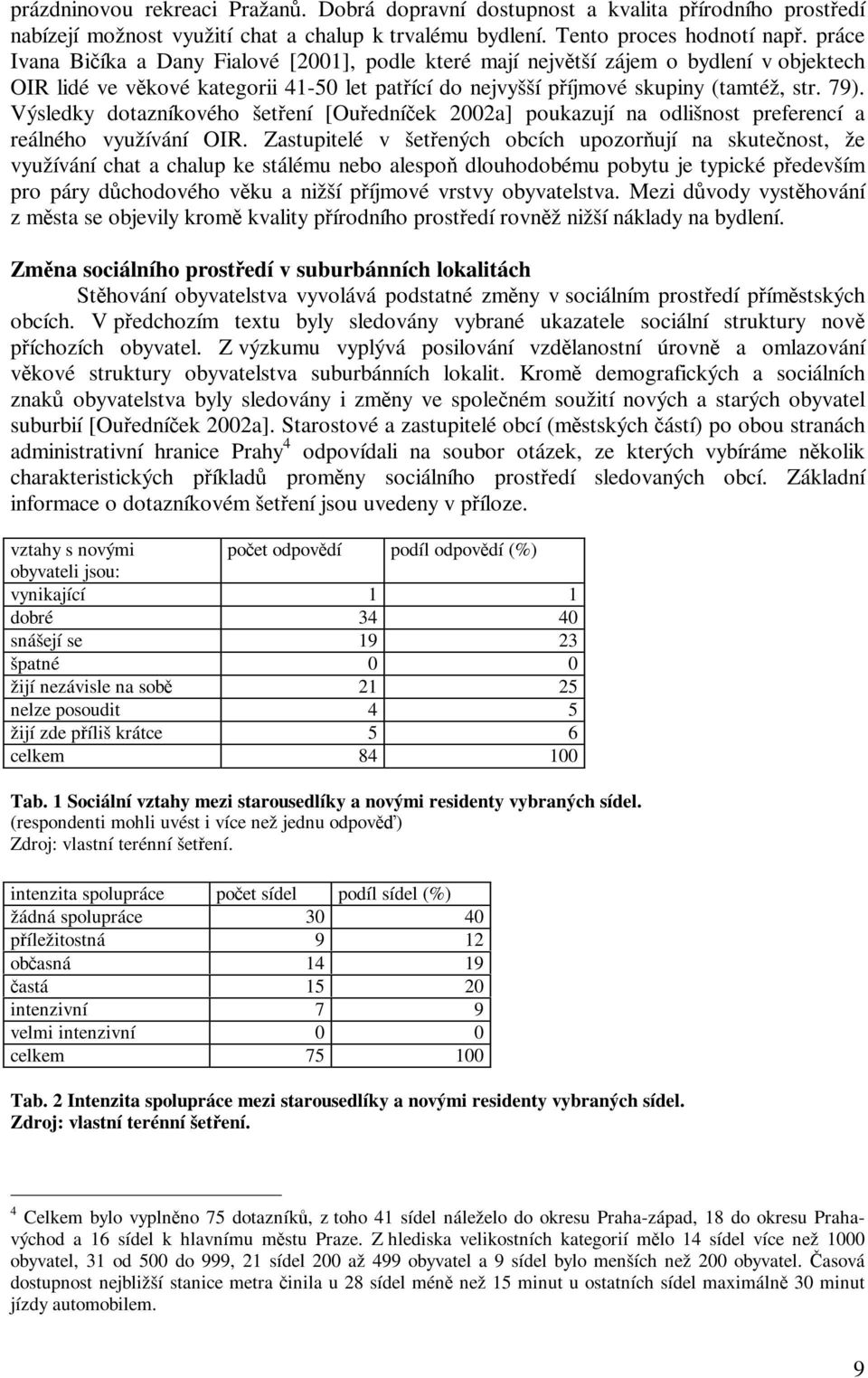 Výsledky dotazníkového šetení [Ouedníek 2002a] poukazují na odlišnost preferencí a reálného využívání OIR.