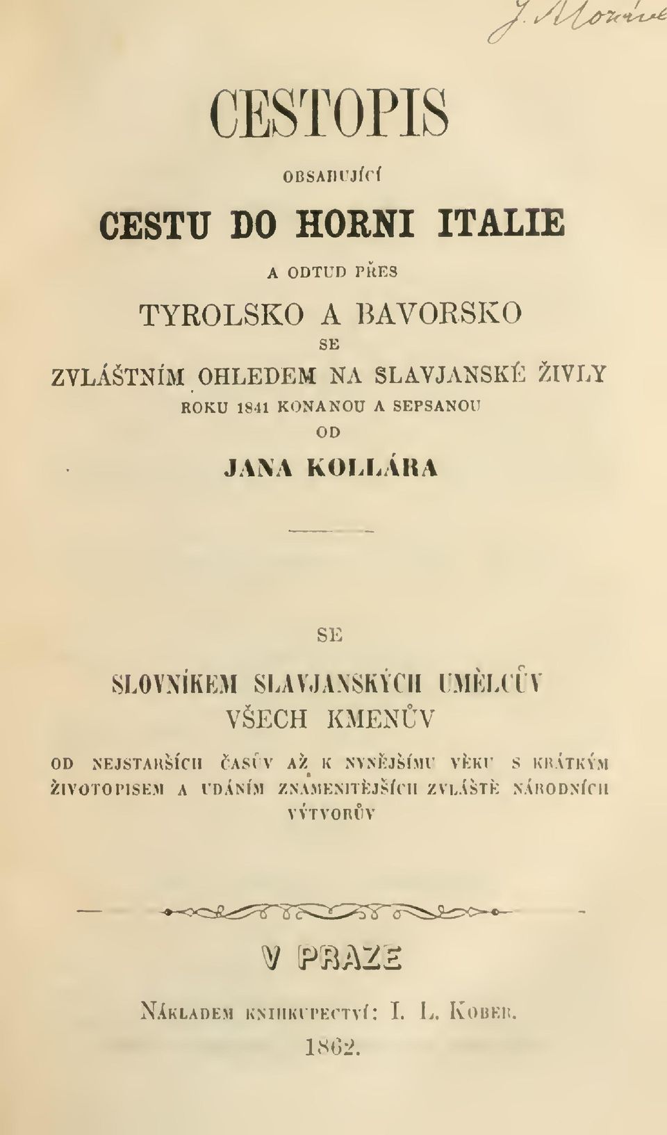 SLAVJANSKÉ ŽIVLY KONANOU A SEPSANOU OD JAI\A KOLLÁRA ROKU 1841 SE SLOVNÍKKM SLAV.