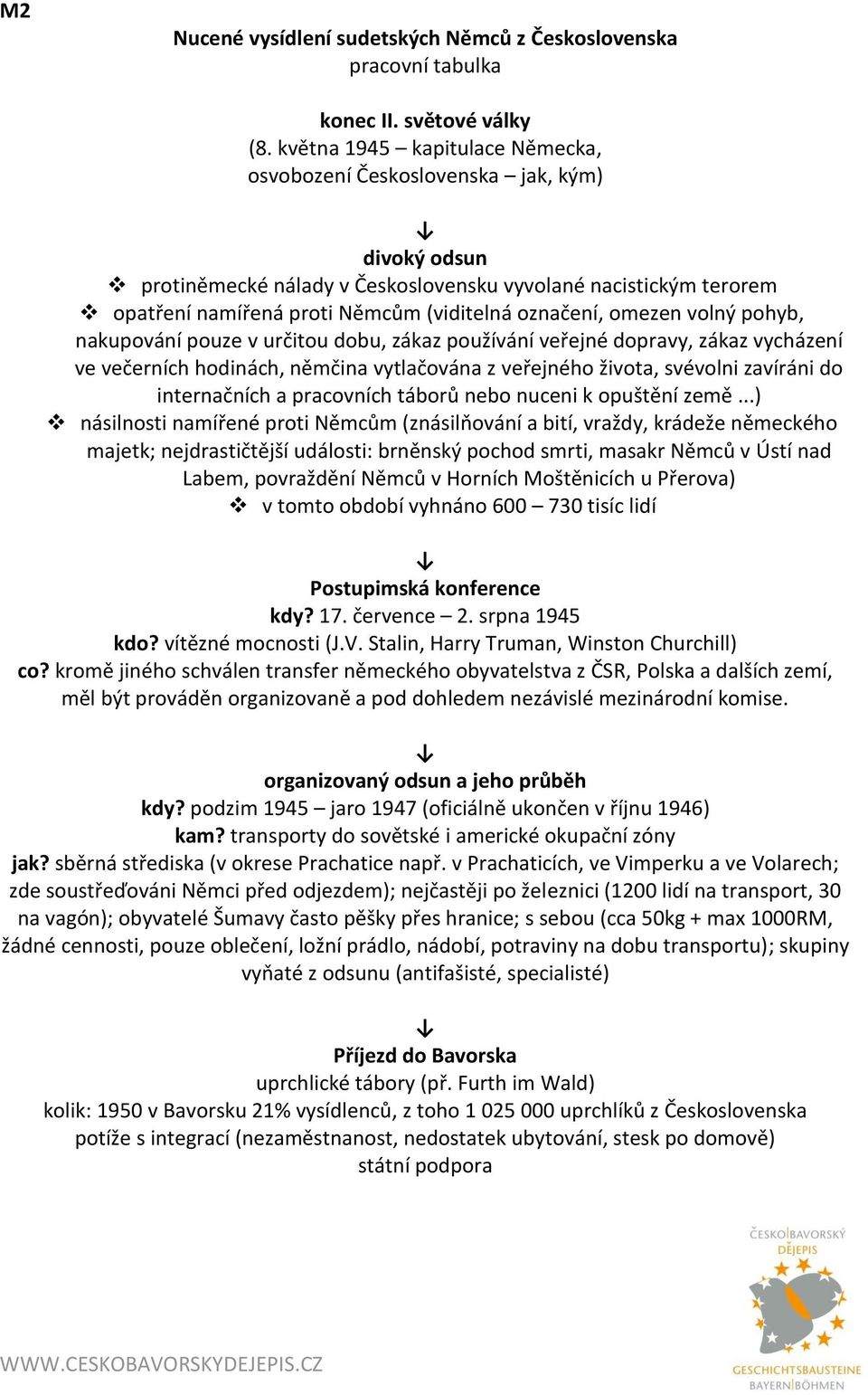 omezen volný pohyb, nakupování pouze v určitou dobu, zákaz používání veřejné dopravy, zákaz vycházení ve večerních hodinách, němčina vytlačována z veřejného života, svévolni zavíráni do internačních