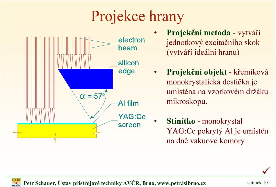 držáku mikroskopu.