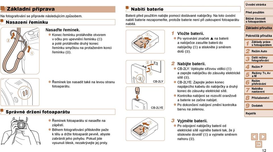 Řemínek fotoaparátu si nasaďte na zápěstí. Během přitiskněte paže k tělu a držte fotoaparát pevně, abyste zabránili jeho pohybu. Pokud jste vysunuli blesk, nezakrývejte jej prsty.