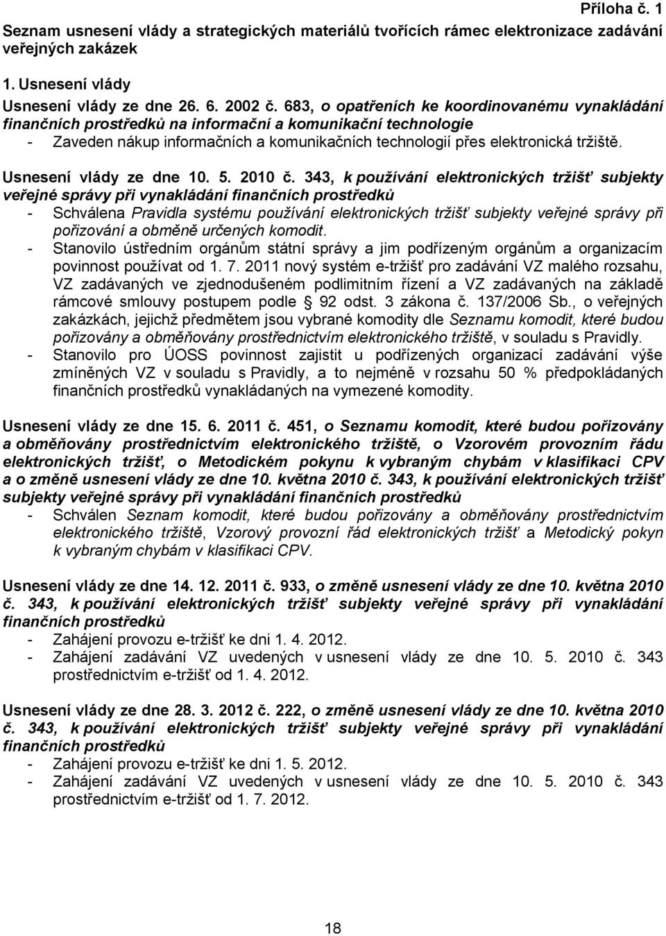 Usnesení vlády ze dne 10. 5. 2010 č.