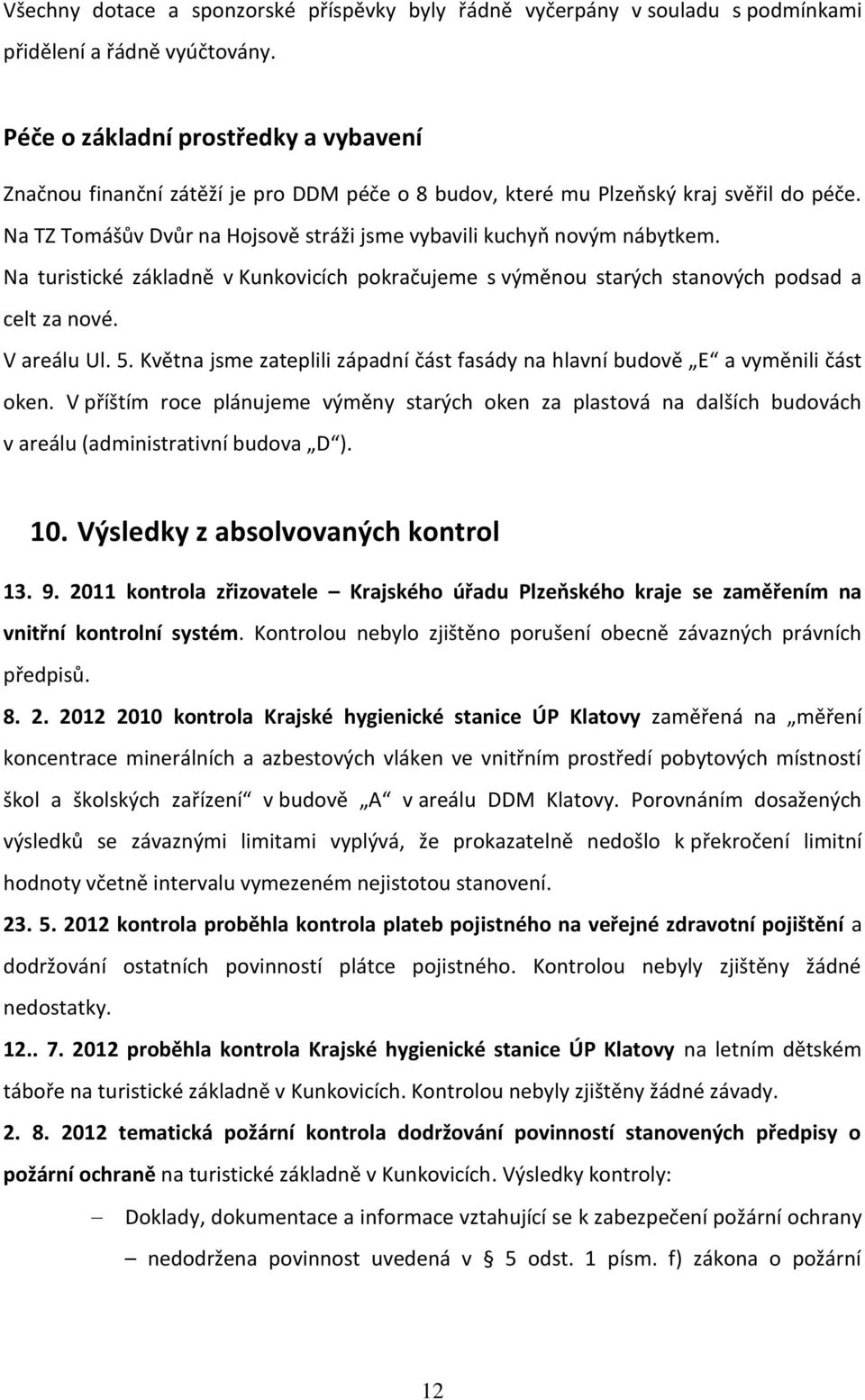 Na TZ Tomášův Dvůr na Hojsově stráži jsme vybavili kuchyň novým nábytkem. Na turistické základně v Kunkovicích pokračujeme s výměnou starých stanových podsad a celt za nové. V areálu Ul. 5.