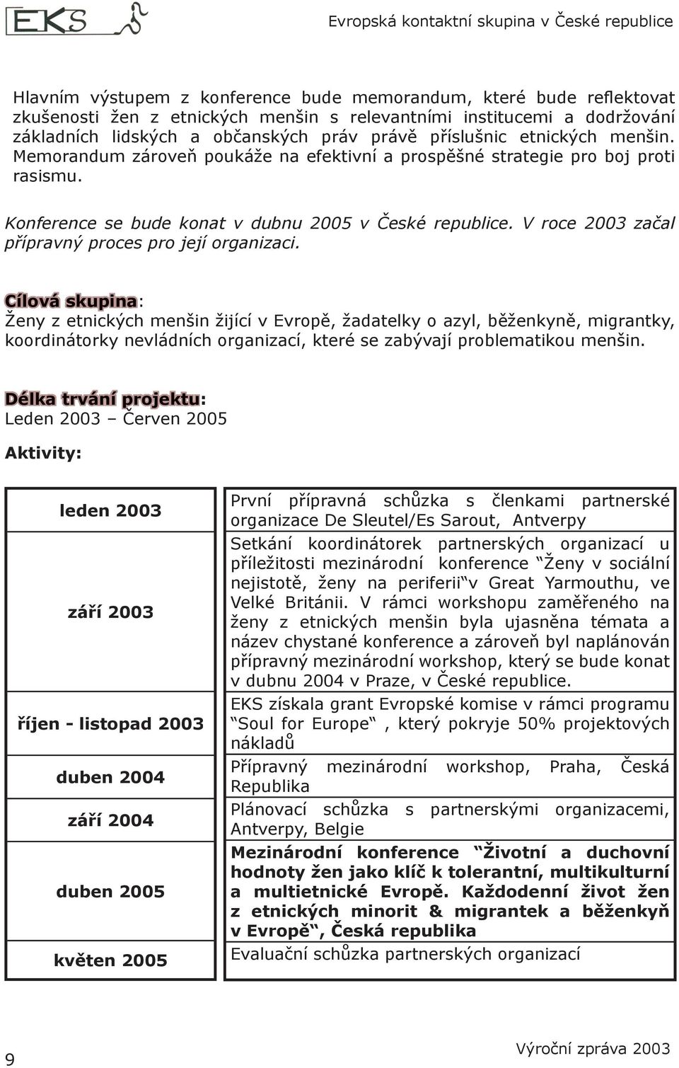 V roce 2003 začal přípravný proces pro její organizaci.