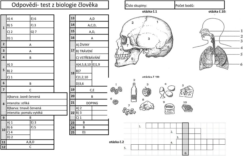 5 A) 3 B) 2 C) 1 A)4,5,8,10 E)1,9 B)7 C)1,2,10 6 B D)3,6 7 C 19 A)barva: Jasně červená 8 intenzita: stříká 21 DOPING