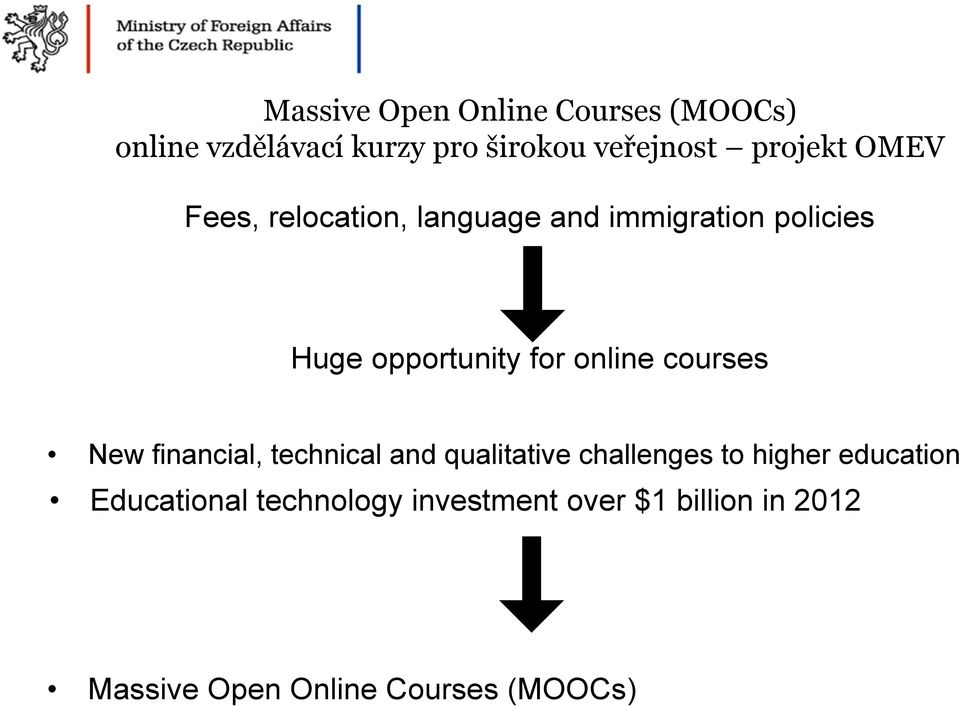 online courses New financial, technical and qualitative challenges to higher education