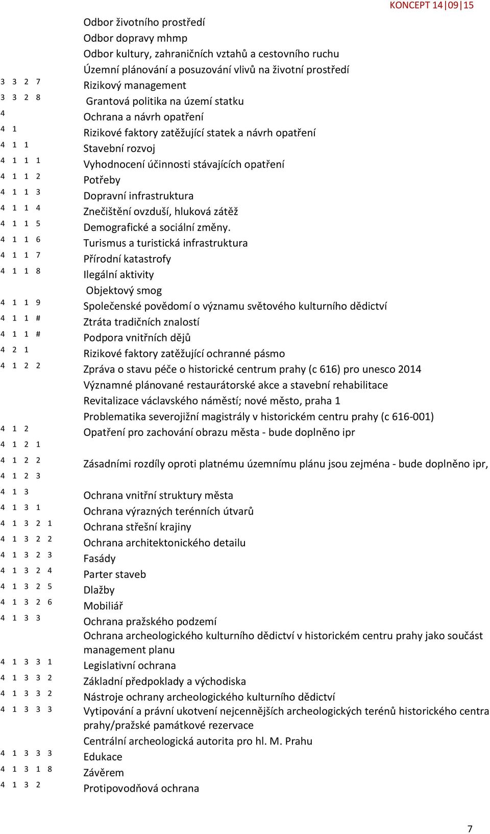 Ochrana a návrh opatření Rizikové faktory zatěžující statek a návrh opatření Stavební rozvoj Vyhodnocení účinnosti stávajících opatření Potřeby Dopravní infrastruktura Znečištění ovzduší, hluková