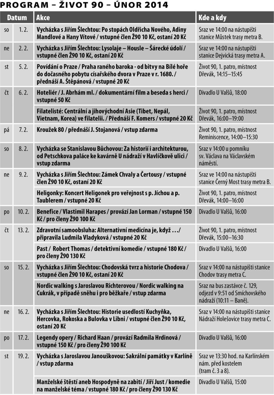 / dokumentární film a beseda s herci / vstupné 50 Kč Filatelisté: Centrální a jihovýchodní Asie (Tibet, Nepál, Vietnam, Korea) ve filatelii. / Přednáší F.