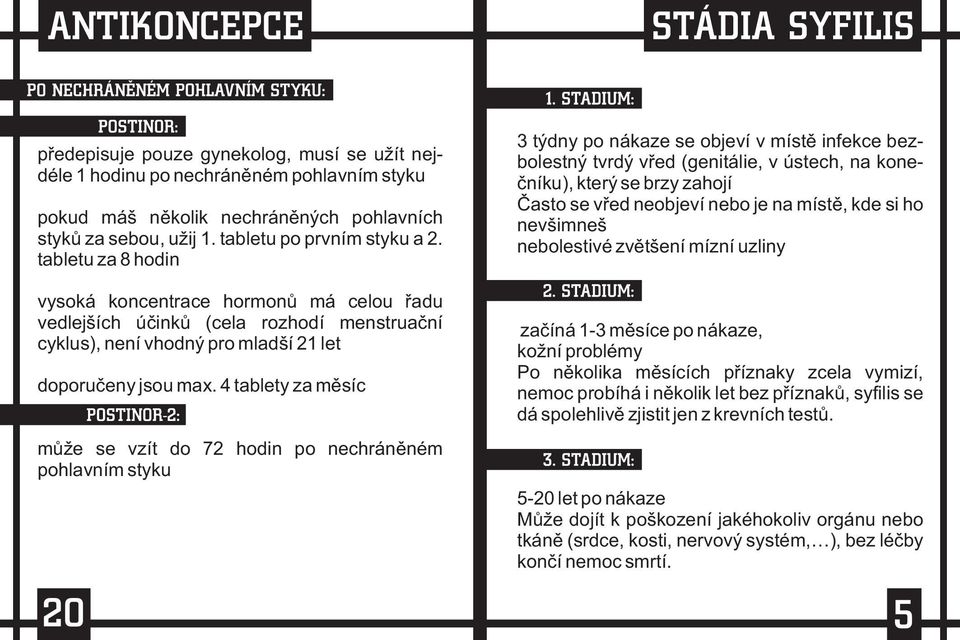 4 tablety za mìsíc mùže se vzít do 72 hodin po nechránìném pohlavním styku 3 týdny po nákaze se objeví v místì infekce bezbolestný tvrdý vøed (genitálie, v ústech, na koneèníku), který se brzy zahojí