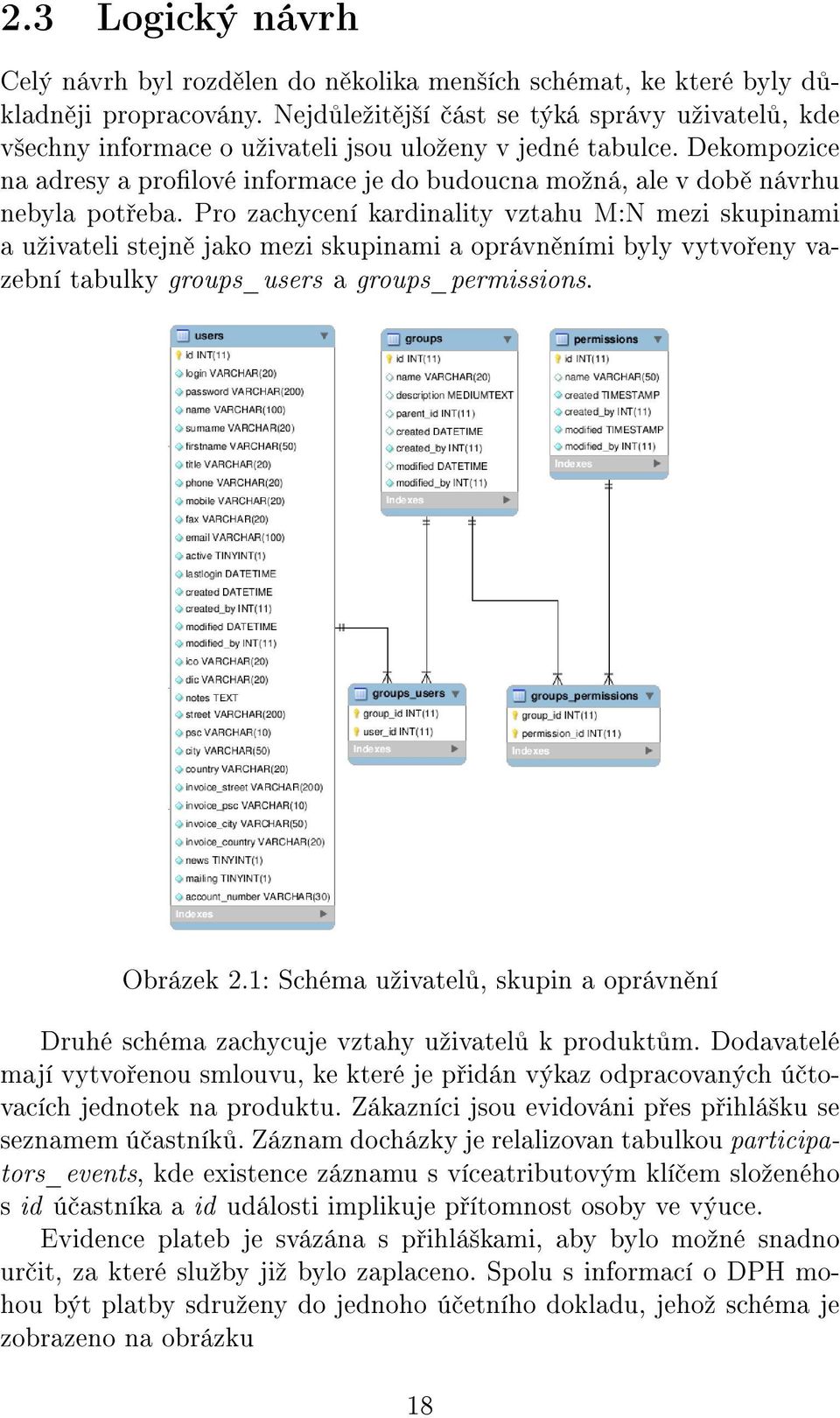 Dekompozice na adresy a prolové informace je do budoucna moºná, ale v dob návrhu nebyla pot eba.