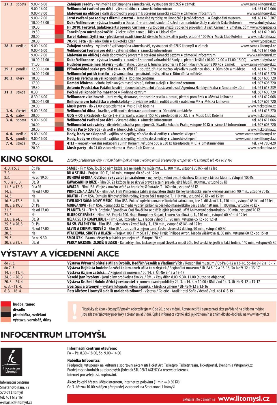 .. Regionální muzeum tel. 461 615 287 10.00-17.00 Duke Velikonoce - výstava keramiky u Dudychů + aranžmá studentů střední zahradnické školy ateliér Duke Bohemia www.duchycha.cz 19.