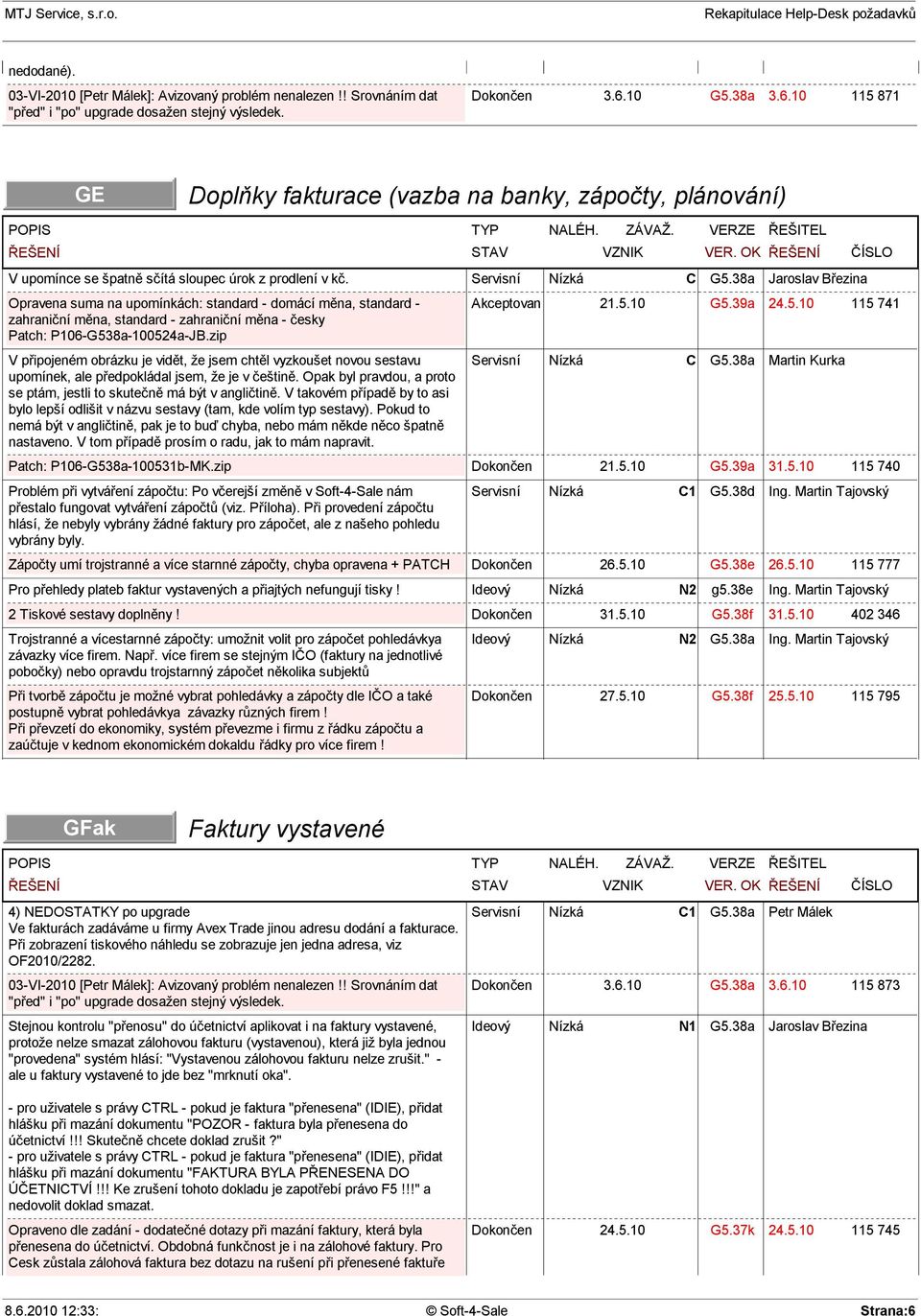 Opravena suma na upomínkách: standard - domácí m na, standard - zahrani ní m na, standard - zahrani ní m na - esky Patch: P106-G538a-100524a-JB.