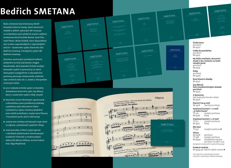) ve dvou nejucelenějších a nejznámějších edicích Souborném vydání klavírního díla Bedřicha Smetany a Studijního vydání děl Bedřicha Smetany.