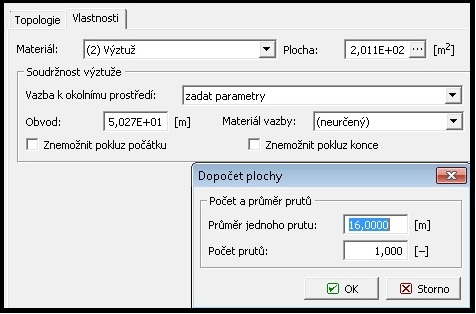 5.4 Modelování patky 27 5.4.2 Prutové výztuže Záložka prutové výztuže se skládá opět ze 2 podčástí I) topologie a II) vlastnosti, které mají shodný význam jako u makroprvků.