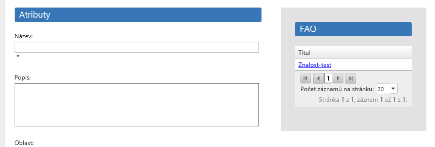 3.6.1 Nabízení znalostí při vytváření tiketu Na straně vytvoření nového tiketu jsou klientovi nabízeny znalosti všech typů. Obr.