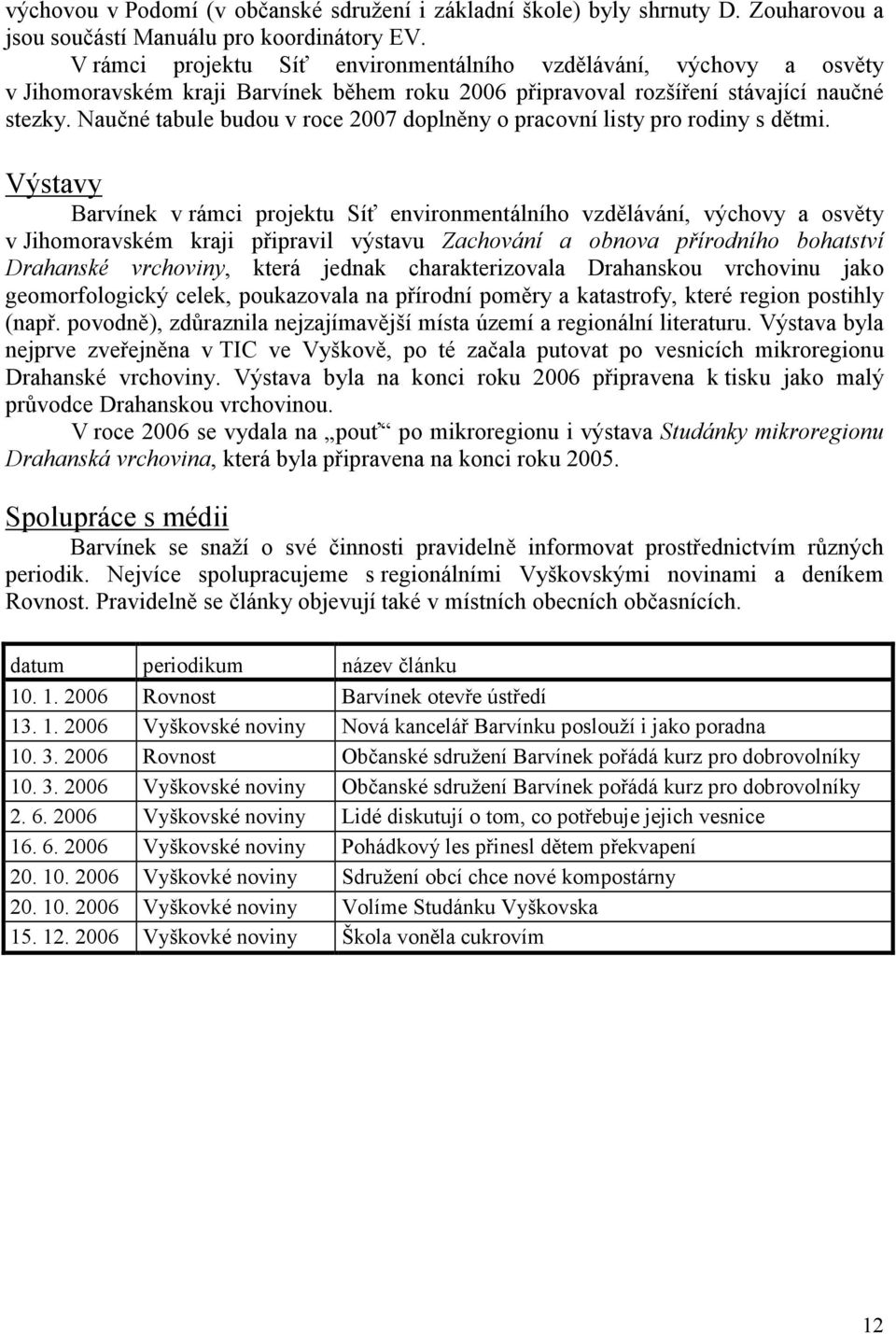 Naučné tabule budou v roce 2007 doplněny o pracovní listy pro rodiny s dětmi.