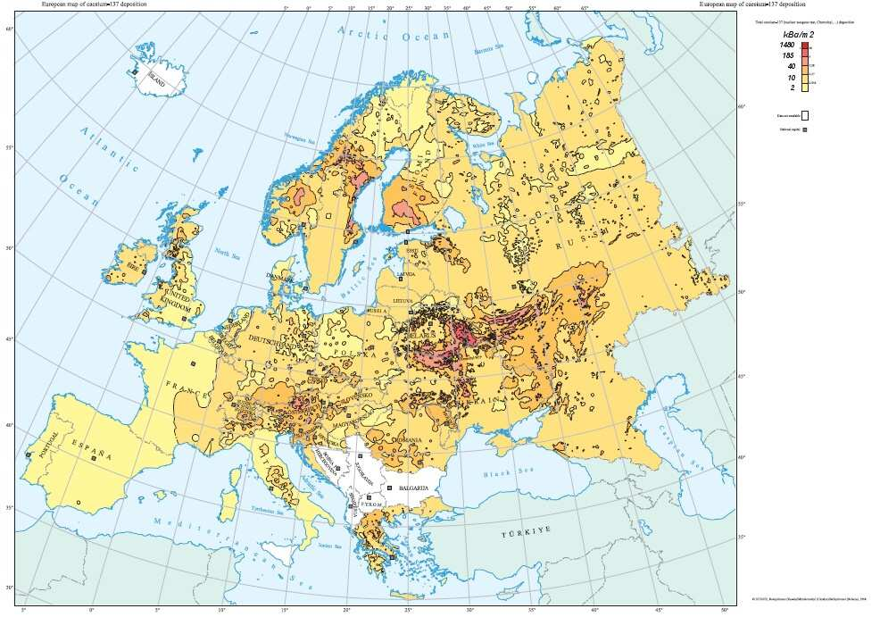 Obr. 4 Hlavní směry šíření radioaktivního spadu na základě převládajících meteorologických podmínek v období