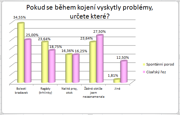 UTB ve Zlíně, Fakulta humanitních studií 48 Graf 11: Problémy při kojení Graf č. 11 se zabývá problémy a komplikacemi při kojení.