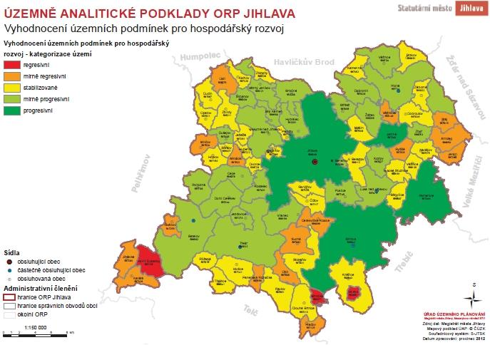 Na základě hdncení dílčích kartgramů vznikl kartgram kategrizace území kraje pdle charakteru hspdářskéh rzvje (všechny hdnty, které bec získala, se sečetly).