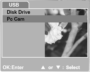 b) V operačním systému Windows 2000/ME/XP bude nainstalován pouze ovladač webové kamery. Krok 2: připojení digitálního fotoaparátu k počítači 1. Vypněte napájení fotoaparátu. 2. Připojte jeden konec kabelu USB k některému volnému portu rozhraní USB v počítači.