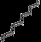 Prvky pro ukládku armatur železobetonových konstrukcí DLO - Lišta plná s bočními otvory Plná lišta je určena pro vyšší zatížení, ale je umožněno lepší zatékání betonu právě bočními otvory.