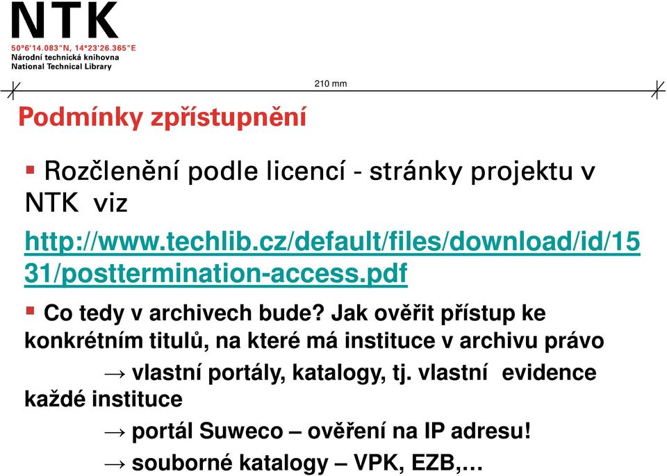 Jak ověřit přístup ke konkrétním titulů, na které má instituce v archivu právo vlastní portály,