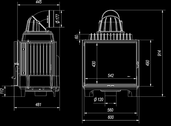 FRANEK/10/PF kw 10 180 ~81% CO 0,1% 900 cm 2 700 cm 2 Litinové vložky / Foyers à bois en fonte / Εστίες από μαντέμι / Contributi con ghisa o C 215 kg 190 400 <kw< 4-12 šedá litina třídy 200 Fonte