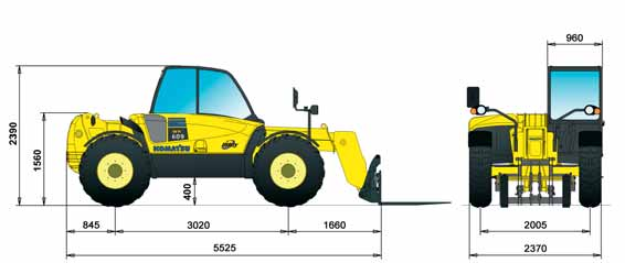 WH609 T ELESKOPICKÝ MANIPULÁTOR ZÁTĚŽOVÝ DIAGRAM A ROZMĚRY STROJE Height Výška (m) 10 9 8 7 6 5 4 30 2700 kg 1000 kg 40 50 60 70 71 1300 kg 1800 kg 3500 kg G F E D C B A Height Výška (m) 10 9 8 7 6 5