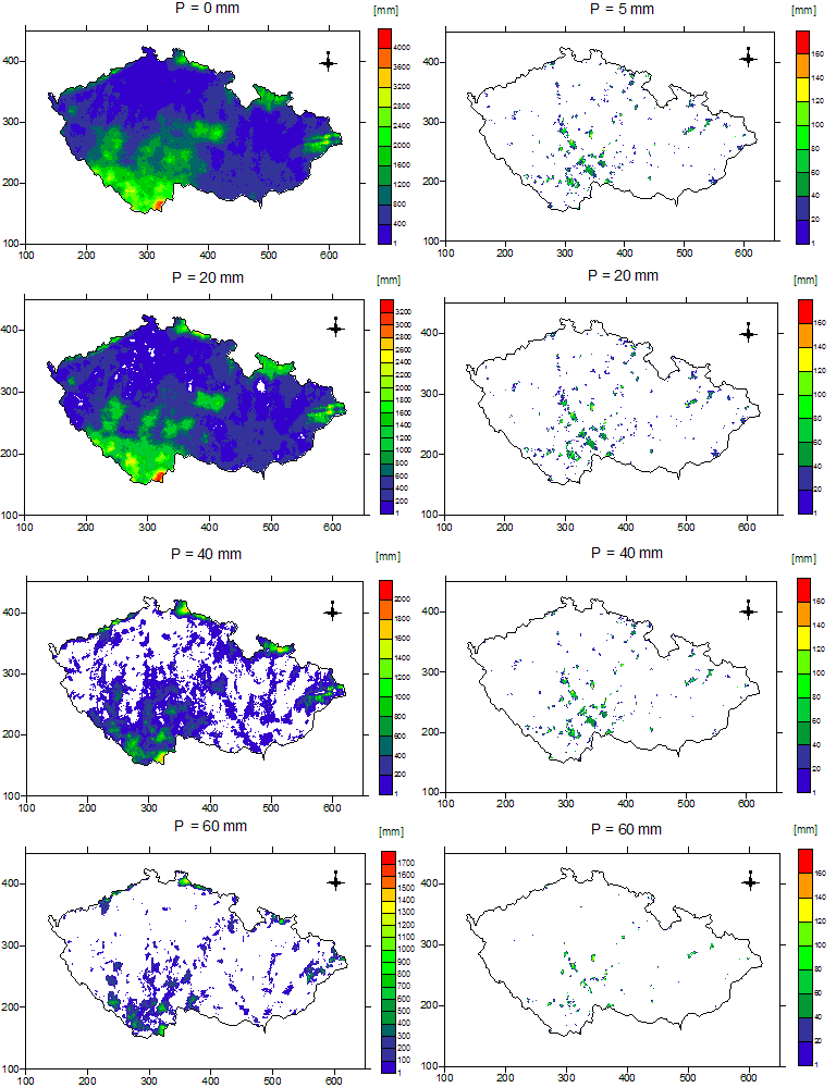 4. PLOŠNÉ ROZLOŽENÍ KRÁTKODOBÝCH SRÁŽEK NA ÚZEMÍ ČR S VYUŽITÍM RADAROVÝCH DAT Obr. 4.