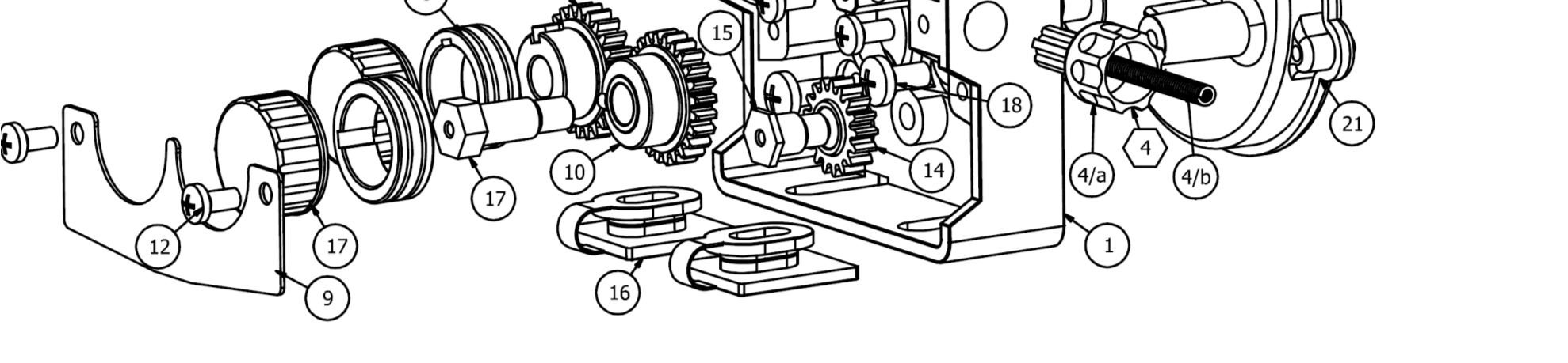 Náhradní díly posuvů drátu a seznam kladek CWF 400 Náhradné diely posuvu drôtu a zoznam kladiek CWF 400 Spare parts of wire feeder and list of pulleys CWF 400 Ersatzteile Drahtvorschub und