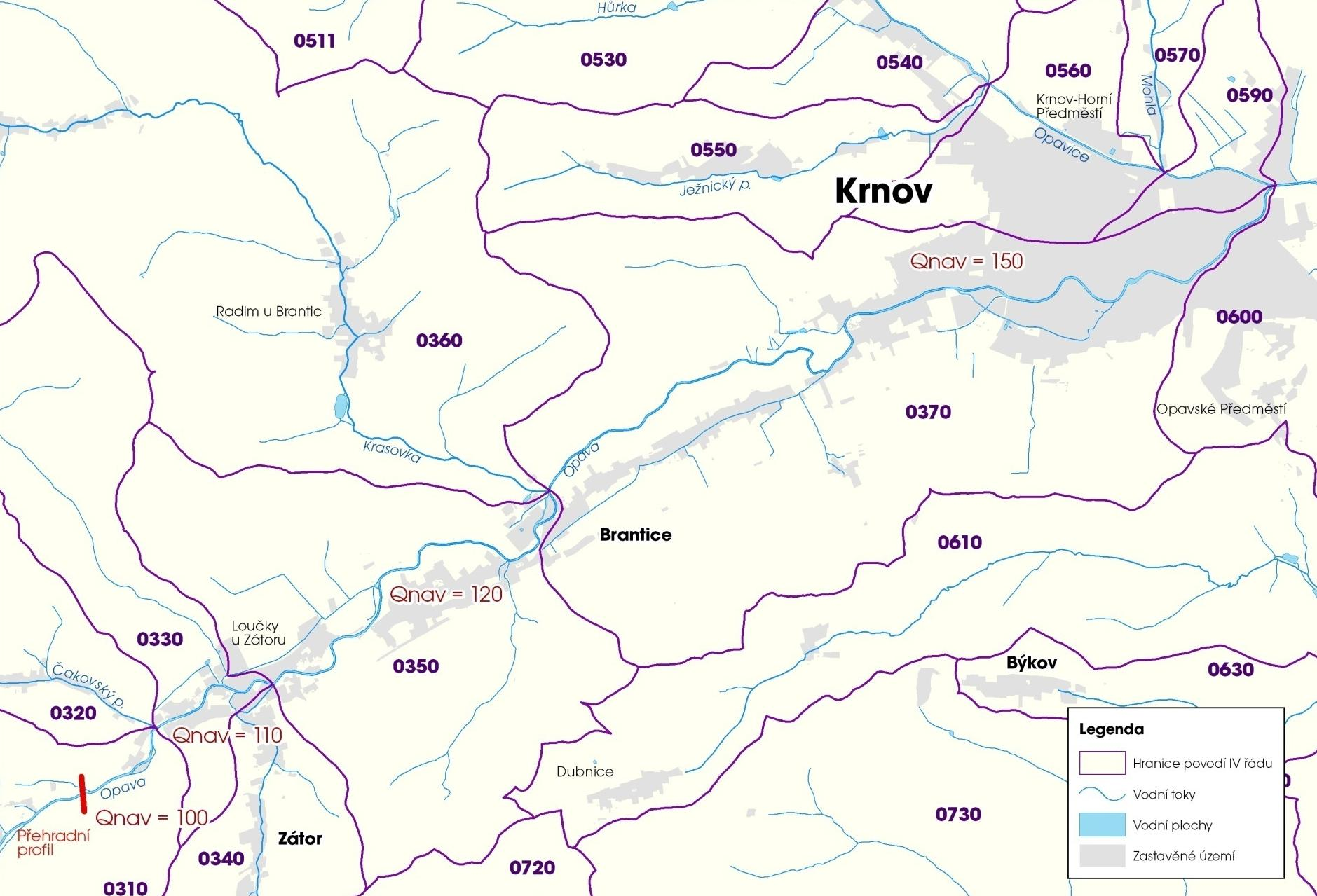 Návrhové parametry úprav na řece Opavě Sídlo Průtok Průtok ovlivněný Nové Heřminovy 209 m 3 /s 100