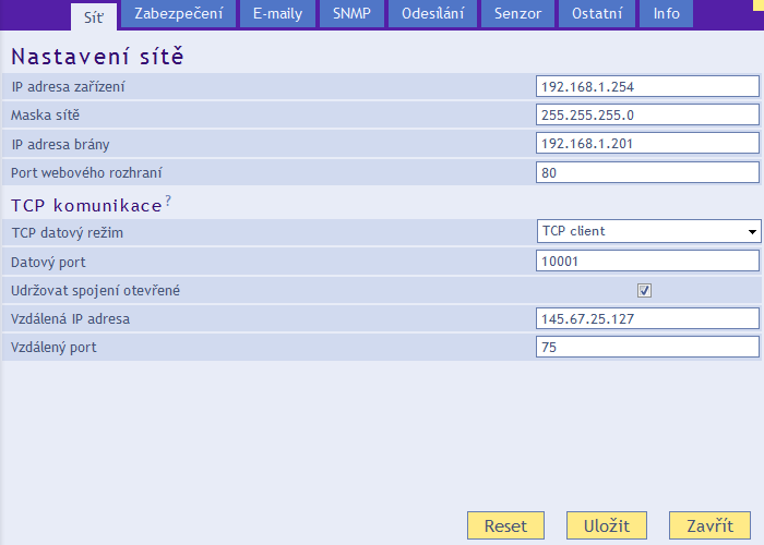 TME Tipy pro práci s nastavením: Výchozím jazykem webových stránek je Angličtina. Do Českého jazyka je možné web přepnout v nastavení na panelu Other, parametrem Language.