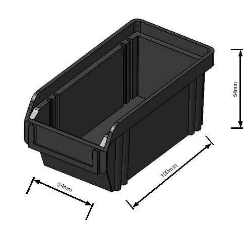 5 32 CHARAKTERISTIKA VÝROBKU Vstřikovaným výrobkem je kontejner, který může být použit jako zásobník na drobné součástky. Na přední straně je úchyt pro založení cedulky s popisem.