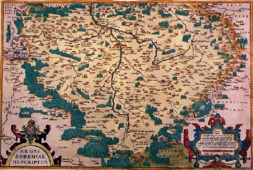 Mapa Čech - ukázka Crigingerova mapa je mnohem obsáhlejší než mapa